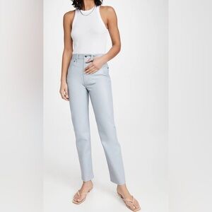 AGOLDE blue 90’s pinch waist leather pants
